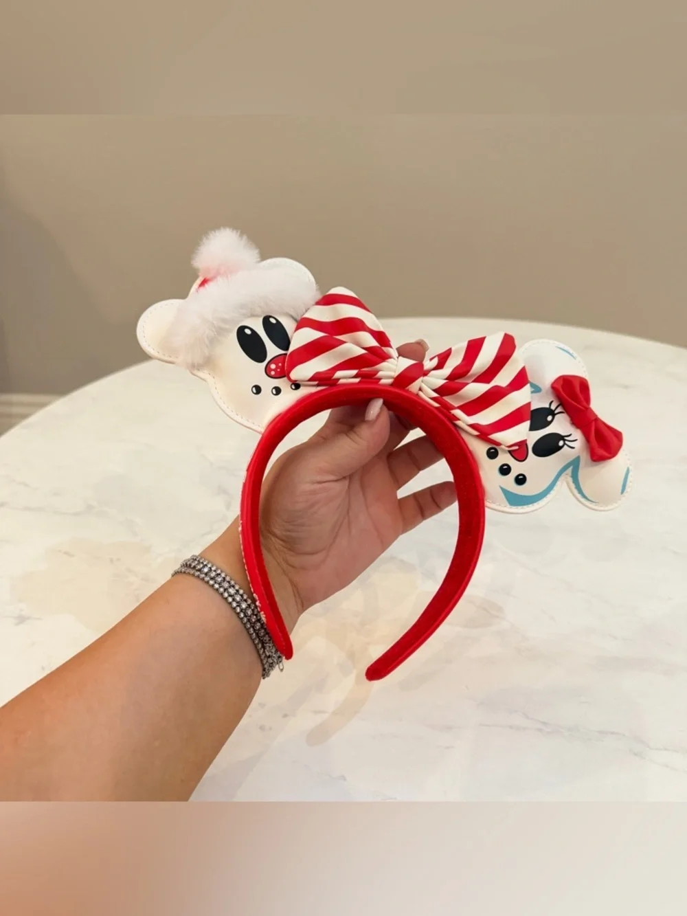 NEW Disney Loungefly Minnie & Mickey Snowman Ears